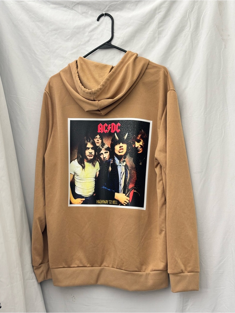 AC/DC Tan Crewneck Sweatshirt with Highway to Hell Back Print